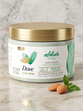 Dove Body Love Exfoliate Away Body Polish AHA Serum 12 oz